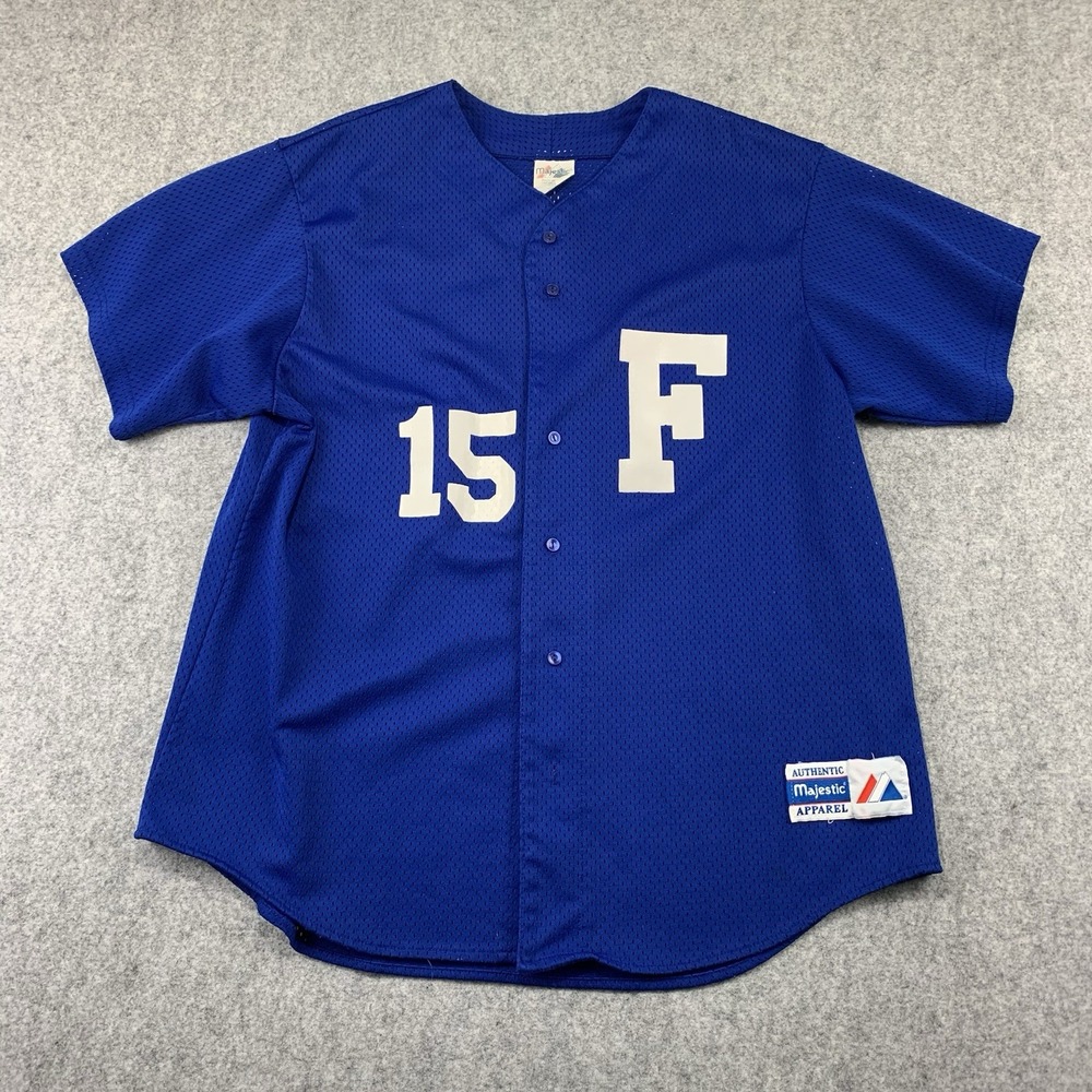 Majestic Authentic Baseball Jersey Blue Mesh Hernadez 15 Mens XL Made in USA